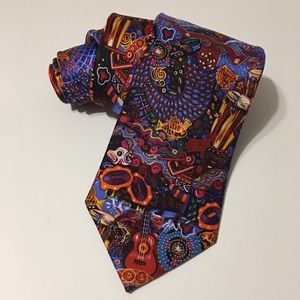 Carlos by Carlos Santana Silk Tie Many voices EUC